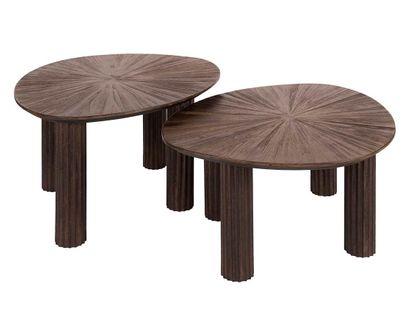 Tania - Lot De 2 Tables Basses Gigognes En Teck Massif - 75 Cm