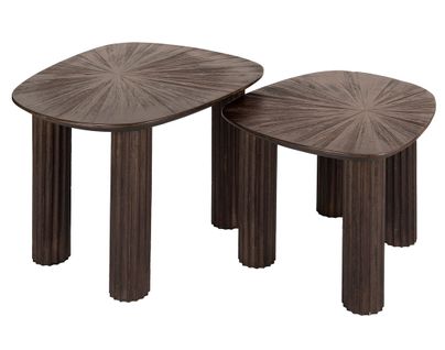 Tania - Lot De 2 Tables Basses Gigognes En Teck Massif - 62 Et 54 Cm