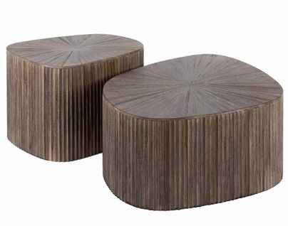Tania - Lot De 2 Tables Basses Gigognes En Teck Massif - 73 Et 53 Cm