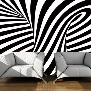 Papier Peint Art Optique: En Netb 350 X 270 Cm Noir