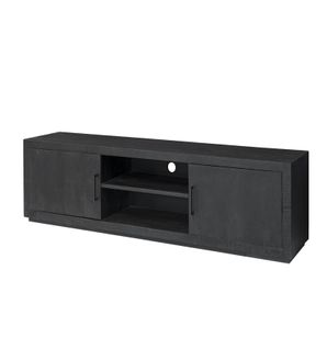 Anduz-meuble TV 2 Portes L150cm En Bois De Manguier Massif Noir