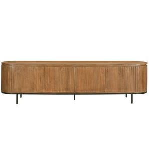 Menton-meuble TV 4 Portes L210 Cm En Bois De Manguier Massif