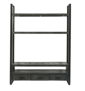 Luz-meuble TV Haut 150 Cm Bois Massif Noir Et Métal