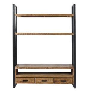 Dacca-bibliothèque TV En Bois Massif Et Métal