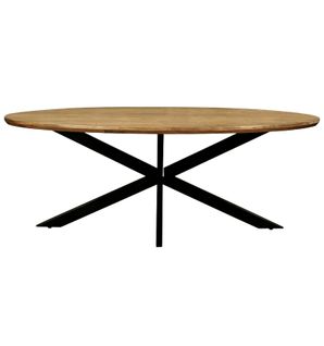 Macy-table à Manger Ovale 8/10 Personnes 210 Cm En Bois Massif