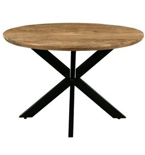 Macy-table à Manger Ronde 4 Personnes 130 Cm En Bois Massif