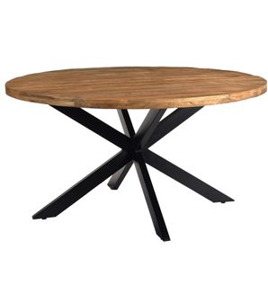 Bari-table à Manger Ronde 6 Personnes D150 En Bois Massif
