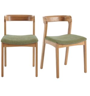 Tina-chaise En Chêne Massif Et Tissu Bliss Sauge (x2)