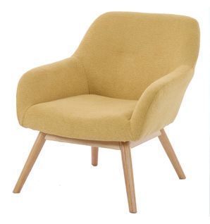 Malmo-fauteuil En Bois Naturel Et Tissu Trendy Safran