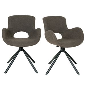 Sixty- Chaise Pivotante 360° En Tissu Taupe (x2)