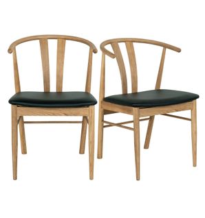 Sven-fauteuil De Table En Chêne Massif Et Pu Noir (x2)