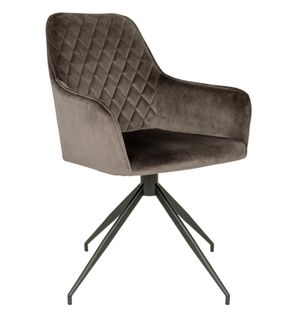 Grace- Chaise Pivotante 360° En Velours Taupe