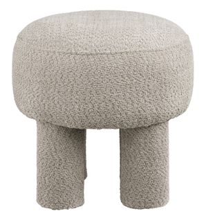 Herg-pouf En Tissu Chenillé Taupe Ø43 Cm