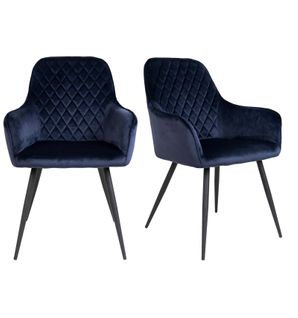 Grace- Chaise En Velours Bleu (x2)