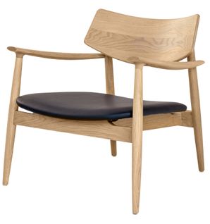 Frida-fauteuil Lounge En Chêne Naturel Et Pu Noir
