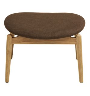 Frida-repose-pied En Chêne Naturel Et Tissu Marron