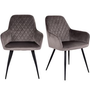 Grace- Chaise En Velours Taupe (x2)