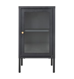 City-rangement 1 Porte Vitrée Métal Noir 38x70 Cm