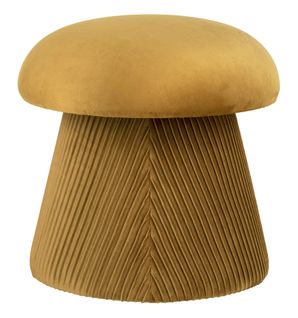 Etna-pouf En Velours Ocre Ø41 Cm
