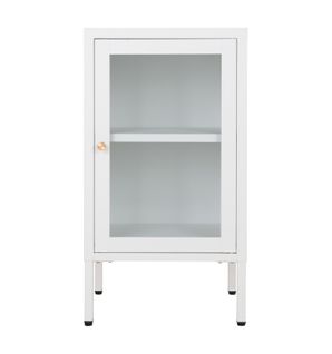 City-rangement 1 Porte Vitrée Métal Blanc 38x70 Cm