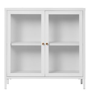 City-rangement 2 Portes Vitrées Métal Blanc 80x80 Cm