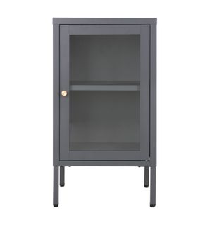 City-rangement 1 Porte Vitrée Métal Gris 38x70 Cm