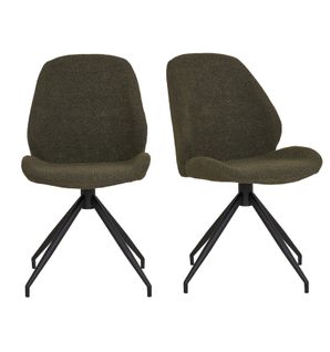 Carla-chaise Pivotante à 360° En Tissu Vert (x2)