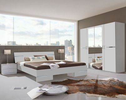 Chambre Adulte En Panneaux De Particules Coloris Blanc - 160 X 200 Cm