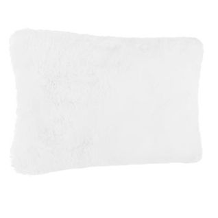 Lot De 2 Coussins Fourrure Coloris Blanc 1200 G - 30 X 45 Cm