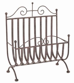 Porte Revues En Métal Couleur Rouille - Dim : L37 X P18 X H44 Cm-