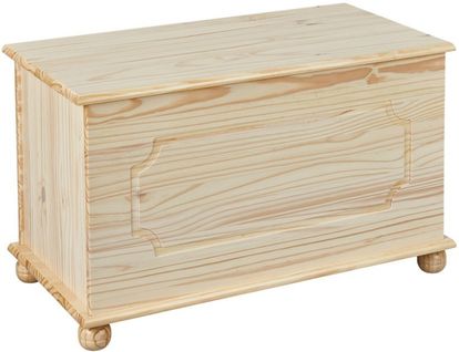 Coffre à Jouet En Pin Massif Vernis Naturel - Dim : L89 X H53 X P47 Cm