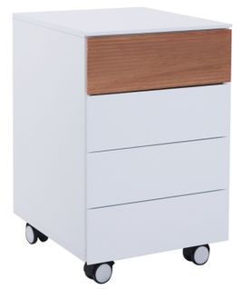 Caisson En Bois Coloris Blanc Avec Tiroir Chêne - Dim : 40 X 45 X 63 Cm