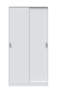 Armoire Avec 2 Portes Coulissantes Coloris Blanc - L 100 Cm X H 200 X P 50 Cm