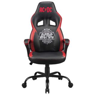 Chaise Gaming Ac/dc Chaise De Bureau, Fauteuil Gamer, Assise à Bascule, Dossier Ergonomique - Noir
