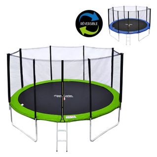 Trampoline D. 370cm Réversible Bleu/vert Perth Avec Accessoires