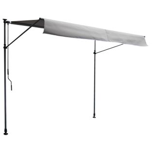 Store Banne Pour Balcon Chene 3 × 1,2m - Toile Grise Et Structure Grise