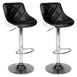Lot De 2 Tabourets De Bar Noir Et Blanc Jasper