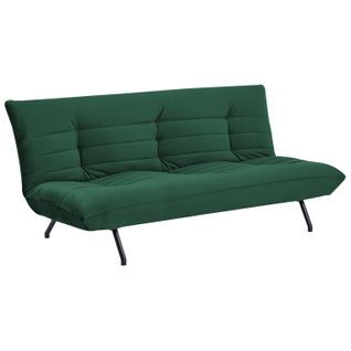 Canapé Convertible 3 Places En Velours Vert Anatole