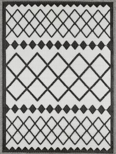 Tapis Extérieur Noir Et Blanc Scoobi 120x160 Cm Polypropylène