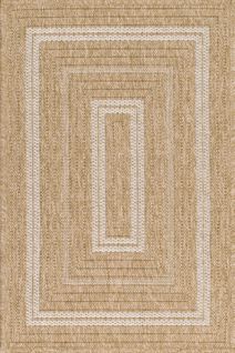 Tapis De Salon Intérieur Extérieur Rectangle Nature  Aspect Jute Blanc 60x90cm