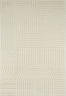 Tapis De Salon Crème Graphique Bianca 160x230 Cm