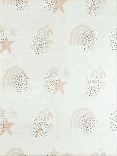 Tapis Enfant Ciel Étoilé - 160x230 Cm - Happy - Crème