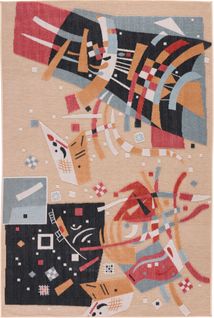 Tapis Intérieur Extérieur à Motif Cubique Beige 266x380 Cm