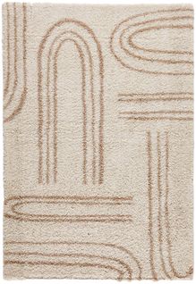 Tapis De Salon Motif Graphique Beige Olympe 160x230