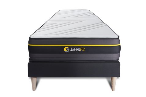 Ensemble Matelas Mémoire De Forme 90x200 Active Ep:24cm - Sommier Noir