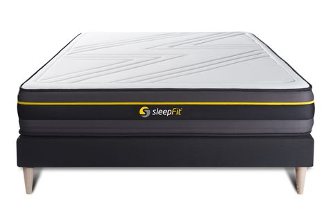 Ensemble Matelas Mémoire De Forme 160x200 Active Ep:24cm - Sommier Noir