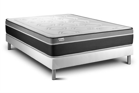 Ensemble Matelas Ressorts Ensachés Et Mémoire De Forme 140x200 Vital Care Ep:26 Cm - Sommier Kit Bla