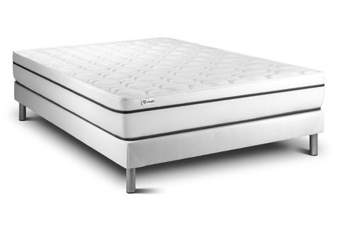 Ensemble Matelas Mousse Polyuréthane à Mémoire De Forme 180x200 Vital Spa Ep:24 Cm - Sommier Kit Bla