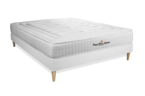 Ensemble Matelas Ressorts Ensachés Et Mémoire De Forme 160x200 Lancaster Ep:22 Cm - Sommier Kit Blan
