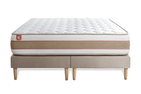Ensemble Matelas Ressorts Ensachés Et Mémoire De Forme 160x200 Le Délicat Ep:26cm - Sommier Beige